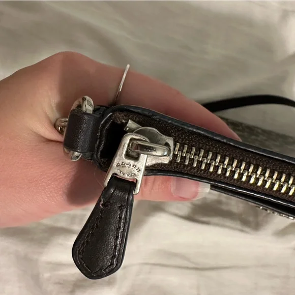 Coach Signature NS Brown Coated Canvas Swingpack Crossbody Bag - Picture 4 of 10